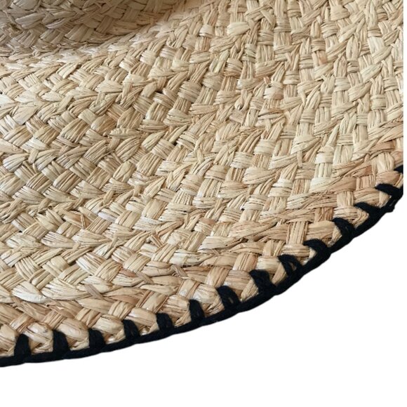 L*Space Beth Floppy Straw Sun Hat Womens OS Tan Brown Black Woven Beach Pool main image 10
